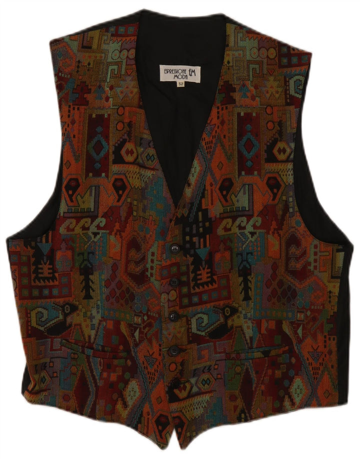gilet homme vintage IT 52 Grande Viscose Géométrique Multicolore Aztèque