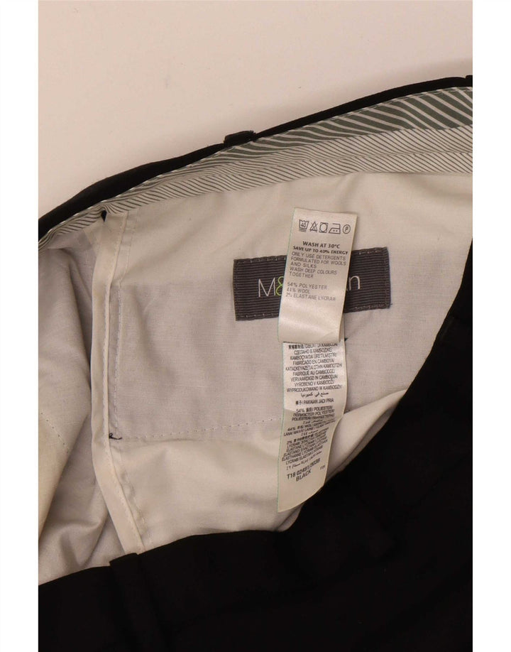 Marks & Spencer Pantalon de costume droit pour homme W32 L31 Noir Polyester