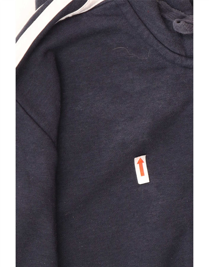 Adidas Pull à capuche zippé pour homme en coton bleu marine moyen