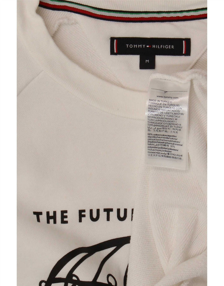 Tommy Hilfiger Sweat-shirt graphique pour homme en coton blanc moyen