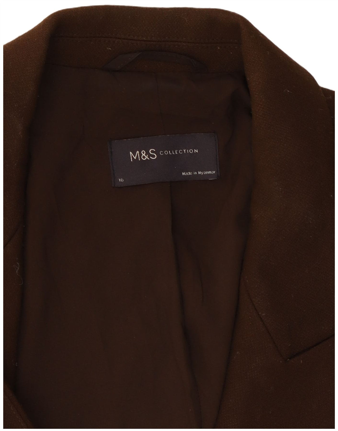 Marks & Spencer Veste blazer double boutonnage pour femme UK 16 Large Marron