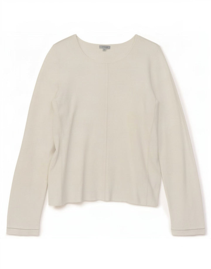 Jigsaw Haut à manches longues pour femme UK 10 Petit Blanc