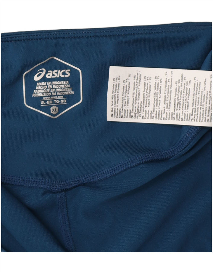 Asics Legging court pour femme UK 18 XL Bleu Polyester