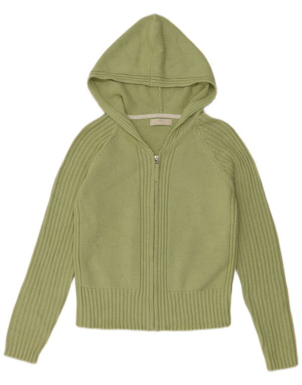 Marks & Spencer Pull cardigan à capuche court pour femme UK 12 Vert moyen