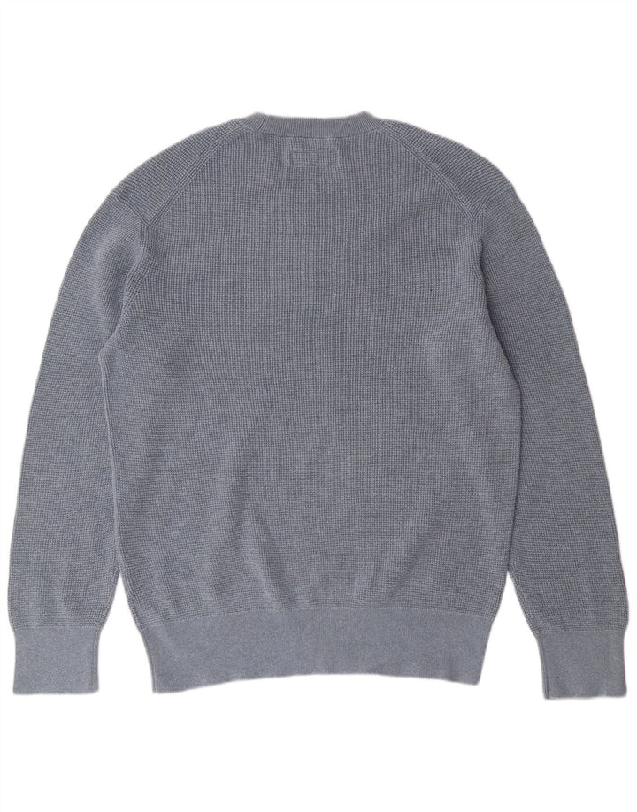 ALL SAINTS Pull Col Rond Homme Bleu Moyen Coton