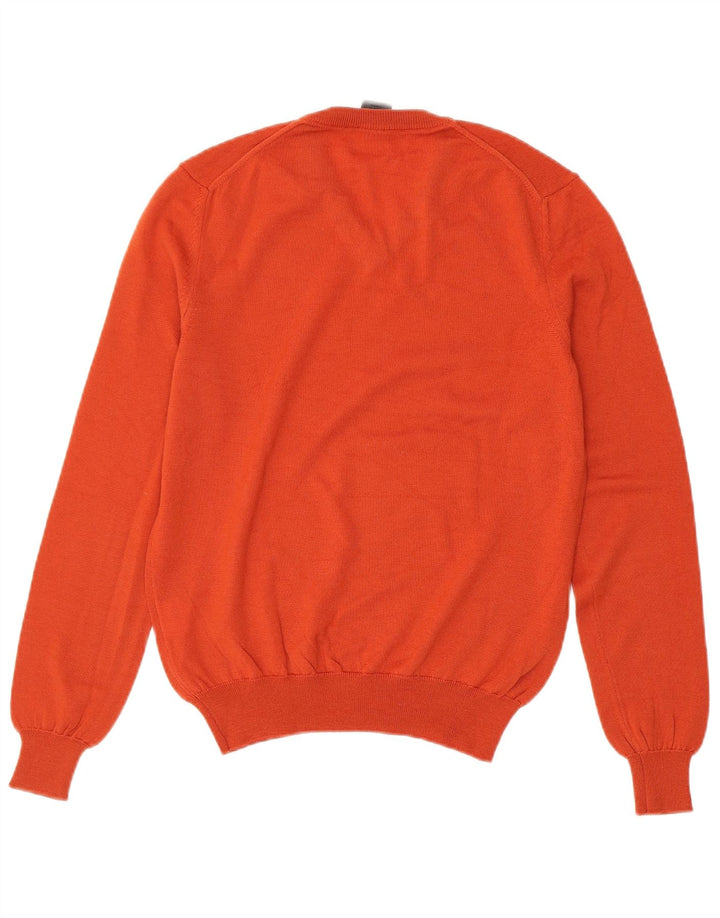 Calvin Klein Pull col V pour homme en laine vierge orange Small