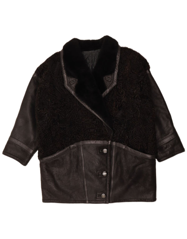 manteau surdimensionné femme vintage IT 46 Grand colorblock noir