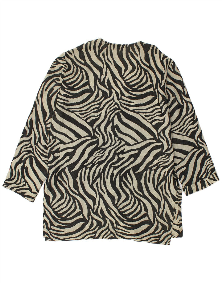 PERTE BY KRIZIA Womens Blazer Jacket UK 14 Medium Beige Animal Print