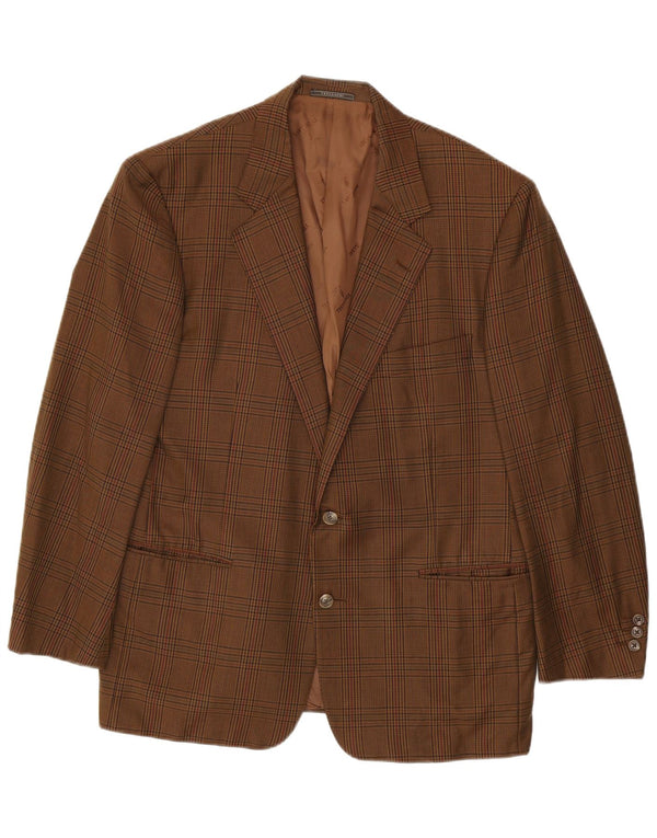 Trussardi Veste Blazer 2 Boutons Homme IT 52 XL Pied De Poule Marron