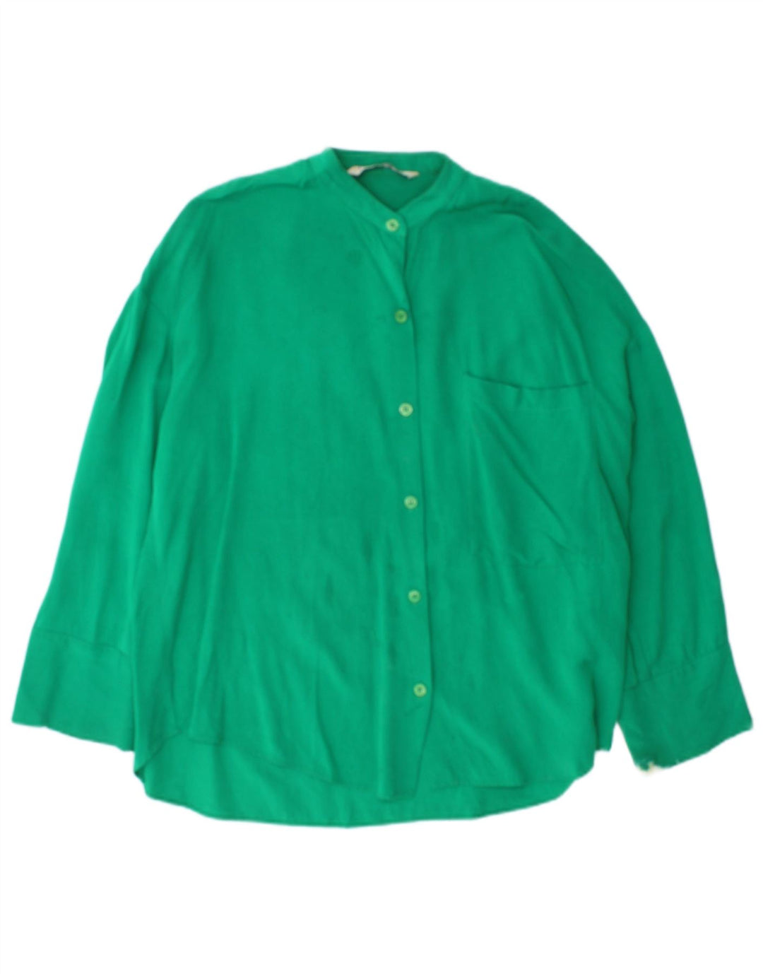 Zara Chemisier surdimensionné pour femme UK 10 Petite viscose verte