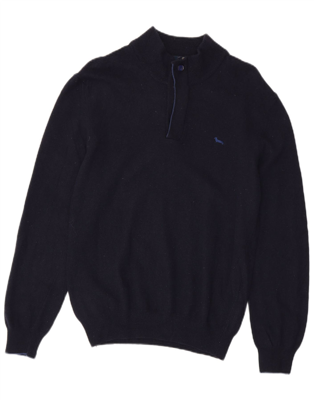 Harmont & Blaine Pull à col zippé pour femme UK 12 Laine bleu marine moyen