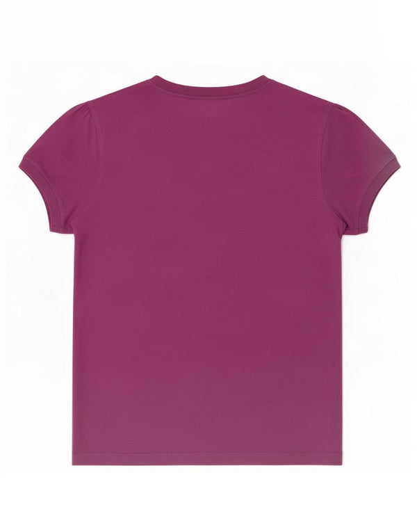 Champion Womens Heritage Classics T-Shirt Top UK 10 Petit Violet Coton