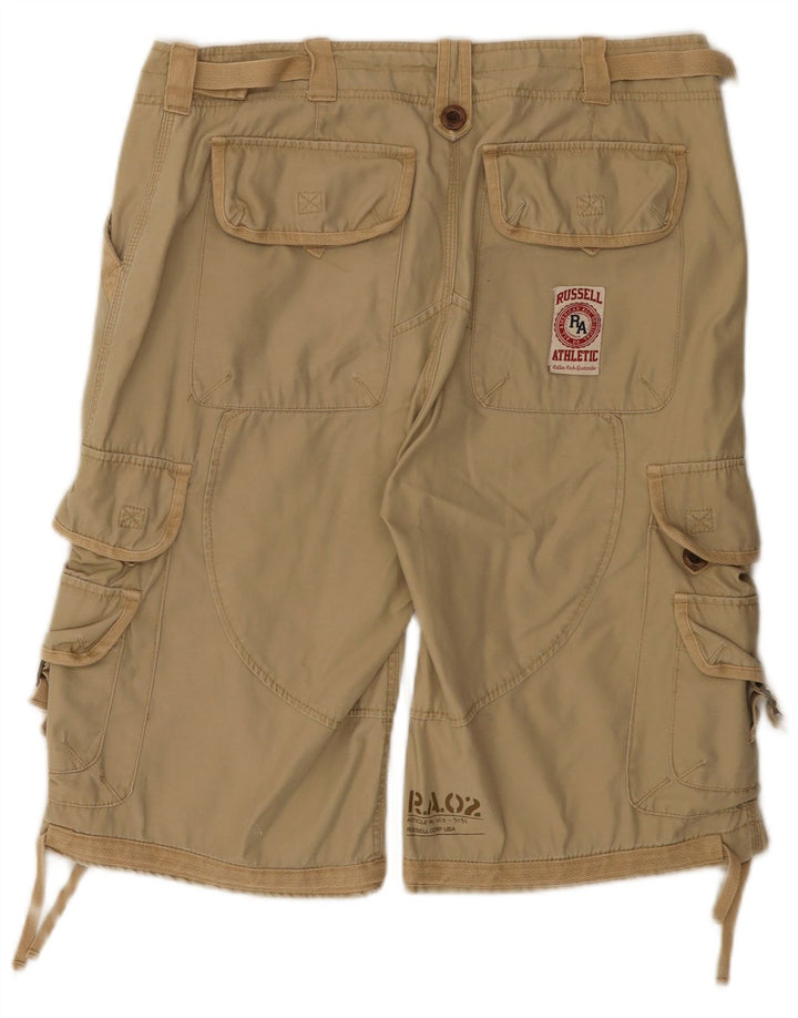 Russell Athletic Short cargo pour homme Taille L W34 Beige Coton