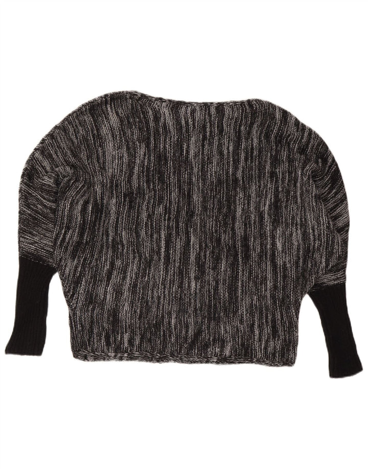 CALVIN KLEIN JEANS Pull col bateau pour femme UK 6 XS Gris moucheté