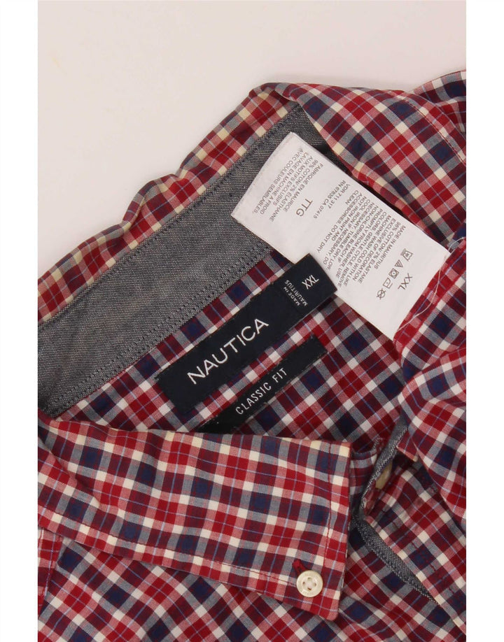 Nautica Chemise coupe classique pour homme en coton à carreaux rouges 2XL