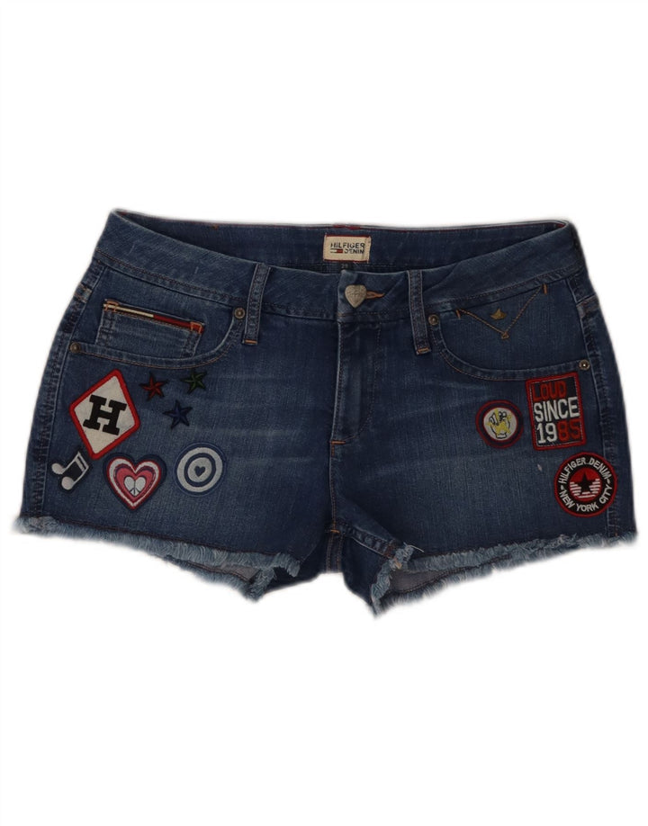 Tommy Hilfiger Short en jean graphique W29 pour femme en coton bleu moyen