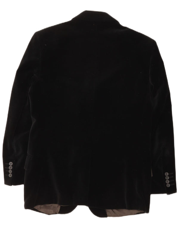 vintage Mens 3 Bouton Velours Blazer Veste UK 38 Moyen Noir