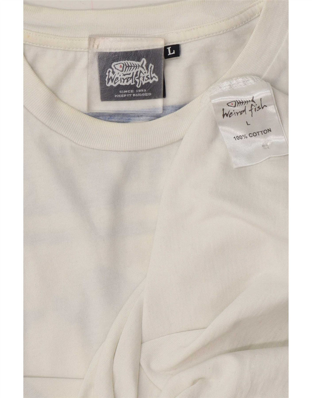 Weird Fish T-Shirt graphique pour hommes, grand coton blanc