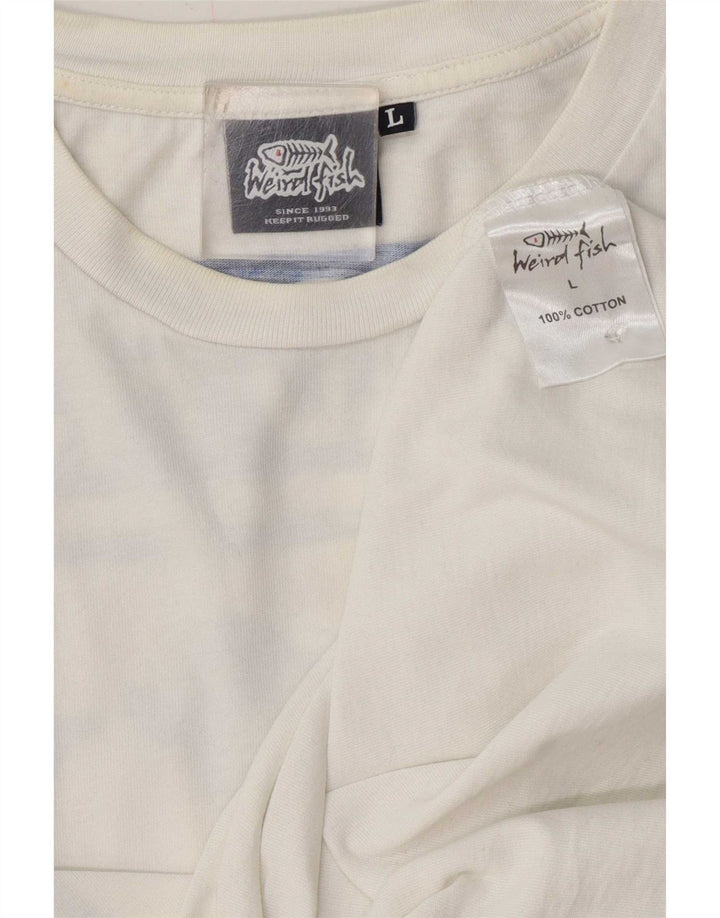 Weird Fish T-Shirt graphique pour hommes, grand coton blanc
