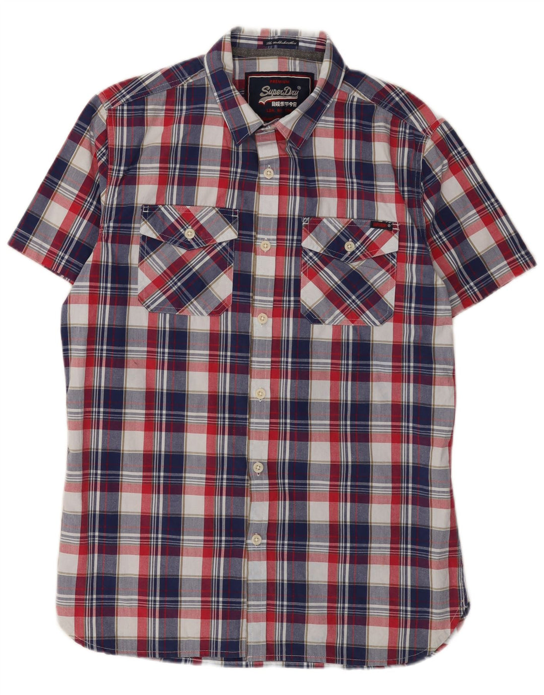 SUPERDRY Chemise à Manches Courtes Homme Grand Carreau Multicolore Coton
