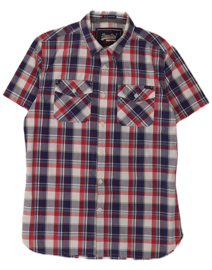 SUPERDRY Chemise à Manches Courtes Homme Grand Carreau Multicolore Coton