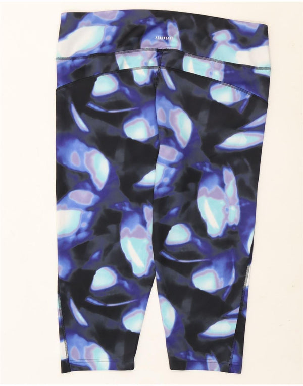 Adidas Legging Aeroready à motif abstrait pour femme UK 24/26 2XL Bleu marine