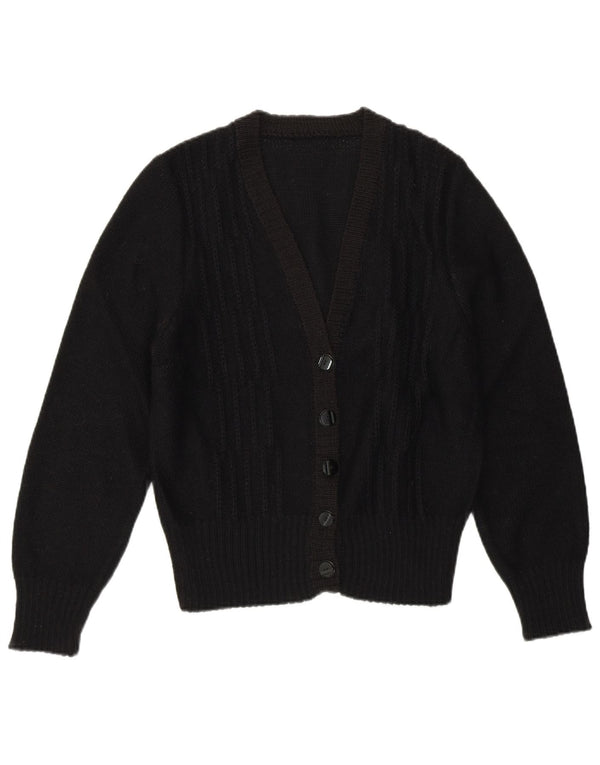 vintage Femme Cardigan Pull UK 10 Petit Noir