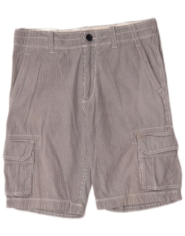 Crew Clothing Short cargo pour homme Petit W29 Gris en coton à fines rayures