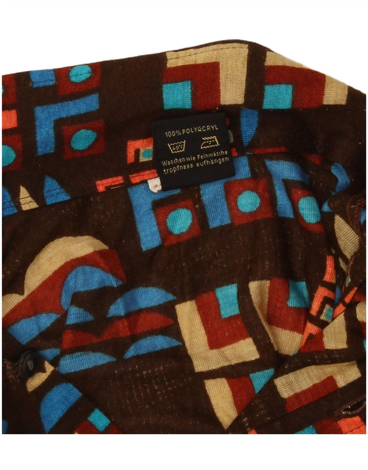 Chemise Garçon Vintage 11-12 ans Marron Géométrique Polyacrylique