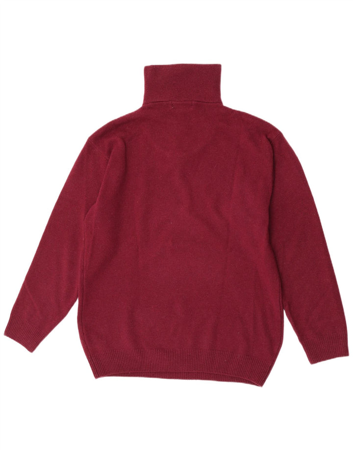 Tardini Pull col zippé pour homme en laine bordeaux grande taille