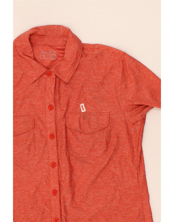 EDDIE BAUER Womens Shirt Blouse UK 10 Small Orange Flecked Polyester Vintage Eddie Bauer and Second-Hand Eddie Bauer from Messina Hembry 