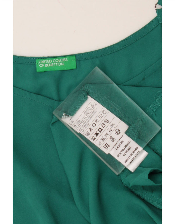 BENETTON Womens Crop Cami Top UK 16 Large Green Polyester