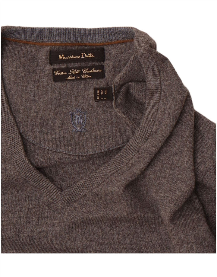 Massimo Dutti Pull col V pour homme Petit gris Coton