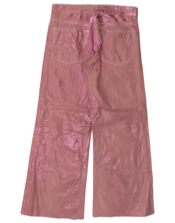 Zara Womens Barbie Wide Leg Jeans XS W26 L28 Rose
