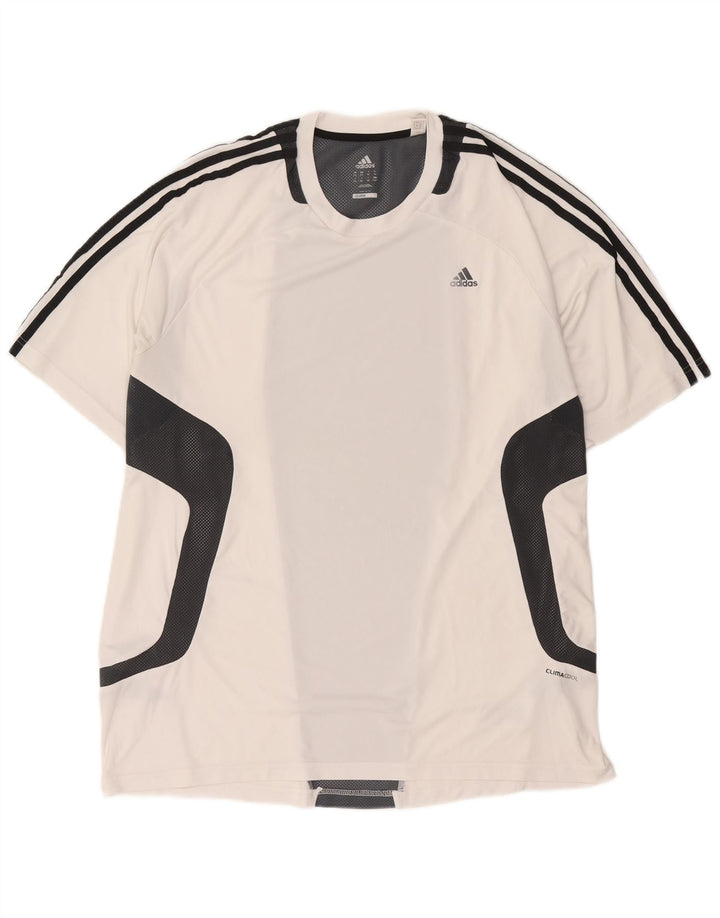 Adidas Hommes Climacool T-Shirt Top 2XL Blanc Colorblock Polyester