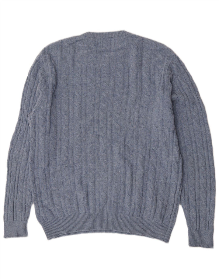 Jack Wills Pull The Marlow à col rond pour homme en laine bleue Taille L