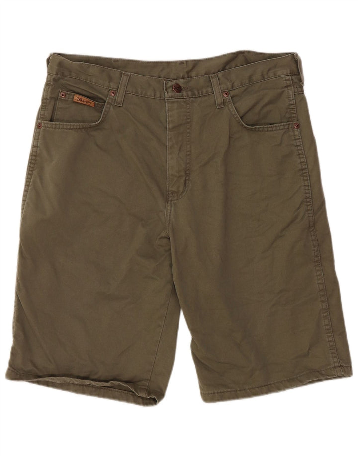 WRANGLER Short hawaïen décontracté pour homme W34 en coton kaki Taille L