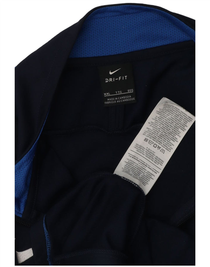 Nike Hommes Dri Fit Survêtement Top Veste 2XL Bleu Marine Colorblock Polyester