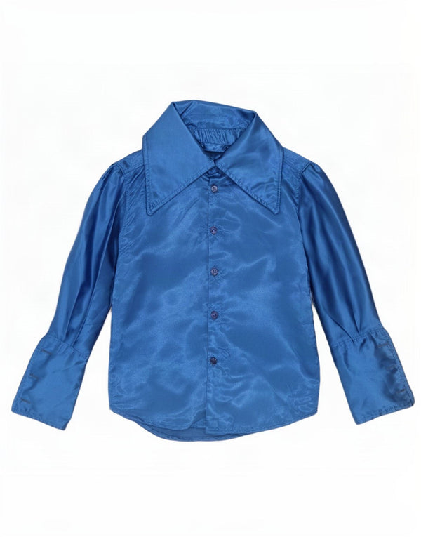 Chemise formelle homme vintage petit bleu
