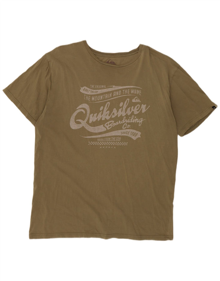 QUIKSILVER T-Shirt Graphique Homme 2XL Kaki Coton