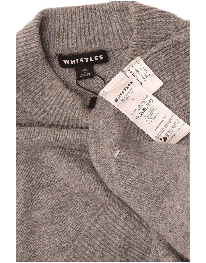 Whistles Pull surdimensionné à col roulé pour femme UK 10 Petite laine grise