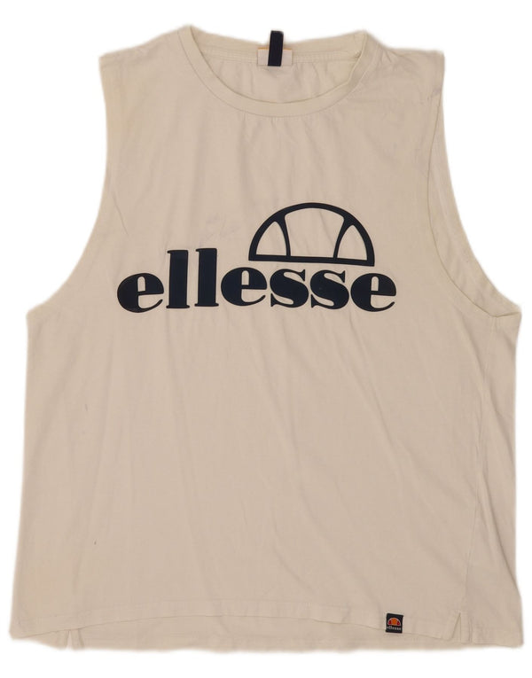 Ellesse Mens Graphic Vest Top Large White Cotton