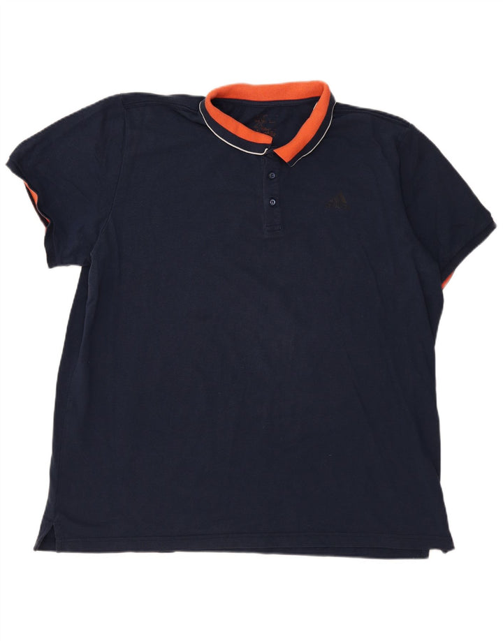 ADIDAS Polo Homme 2XL Bleu Marine Colorblock Coton