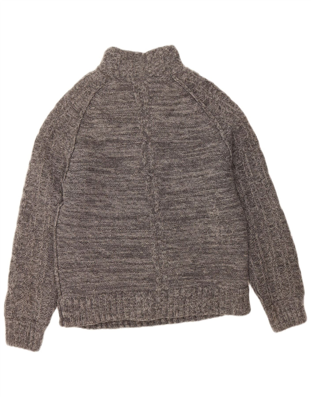 FAT FACE Pull à col zippé pour homme en laine d'agneau gris Taille L