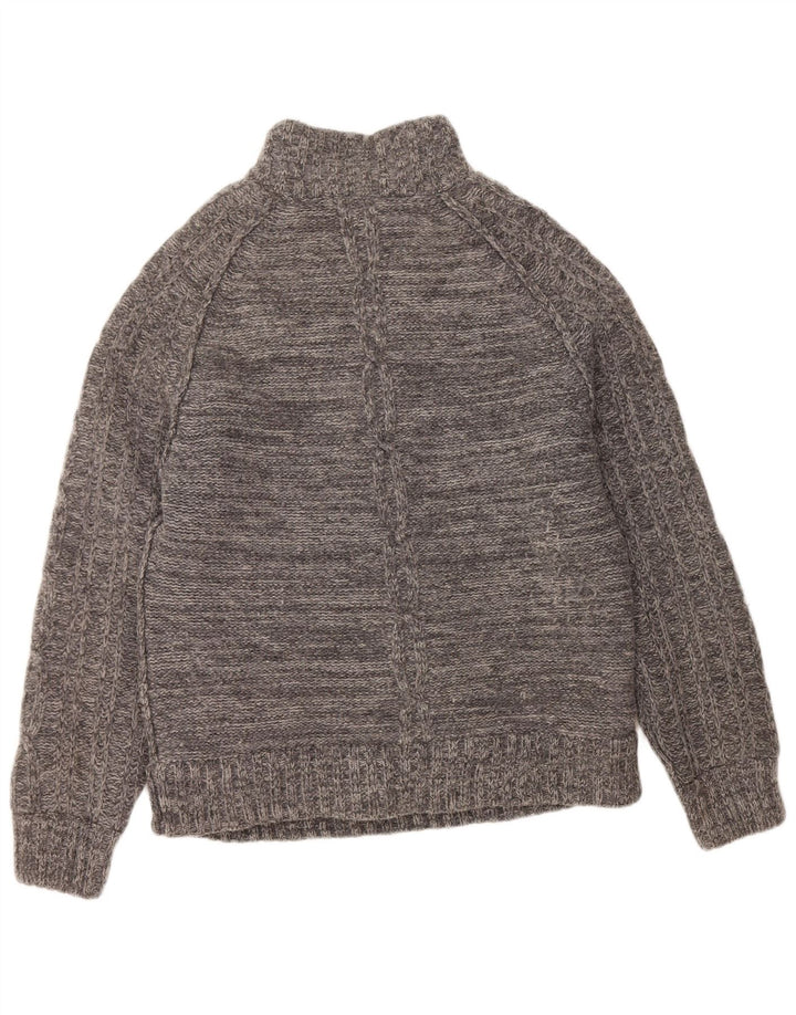 FAT FACE Pull à col zippé pour homme en laine d'agneau gris Taille L