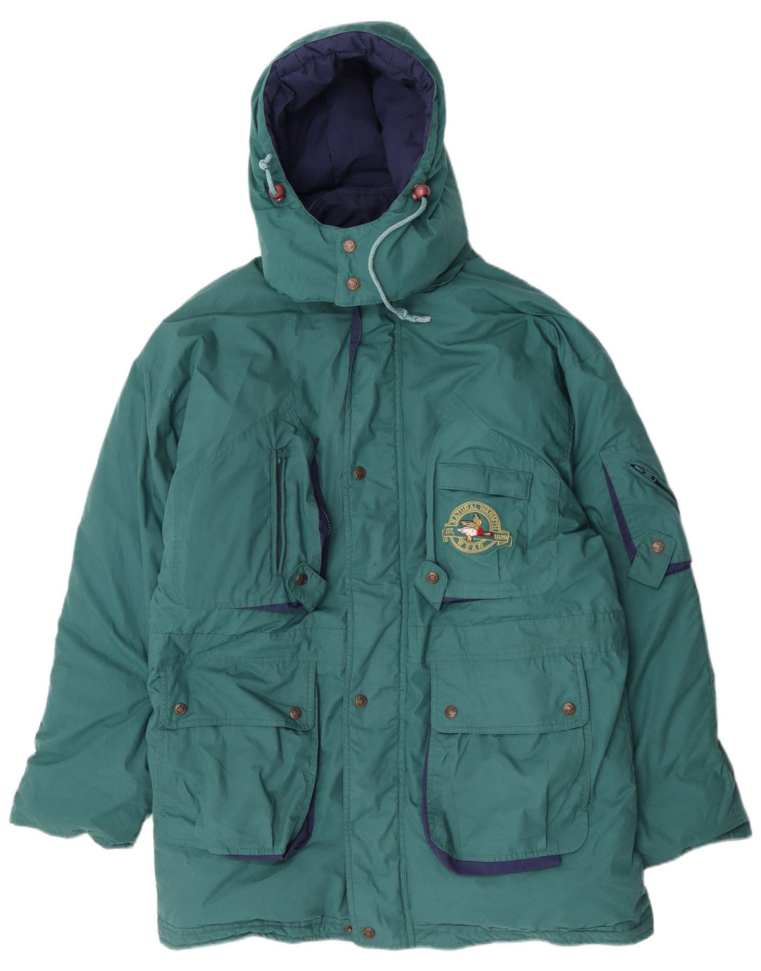 vintage Mens Hoody Parka Jacket UK 40 Grand Polyester Vert