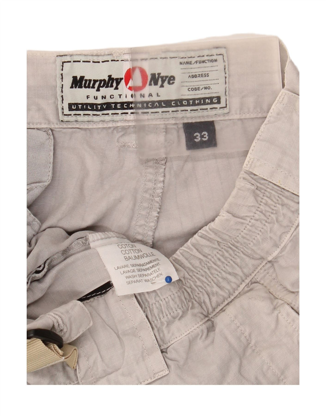 Murphy & Nye Pantalon cargo de jogging pour homme W33 L32 Gris Coton