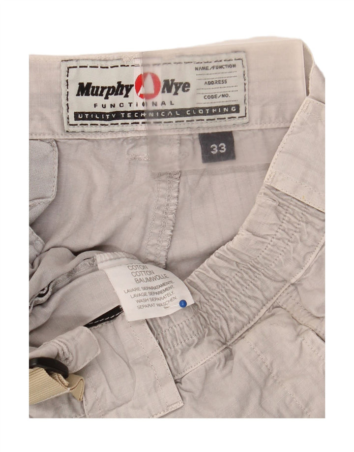 Murphy & Nye Pantalon cargo de jogging pour homme W33 L32 Gris Coton