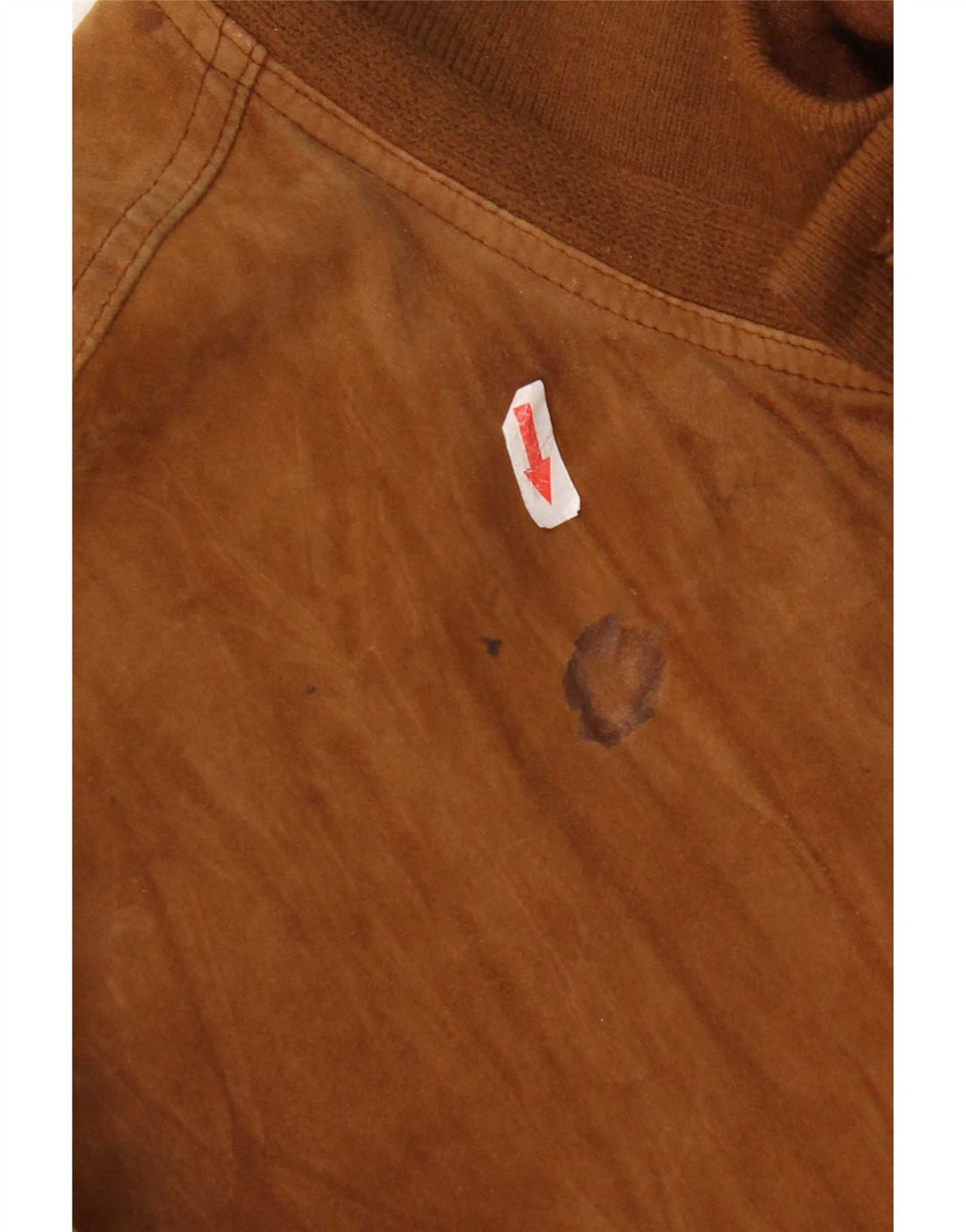 vintage Mens Suede Bomber Jacket UK 42 XL Cuir Marron