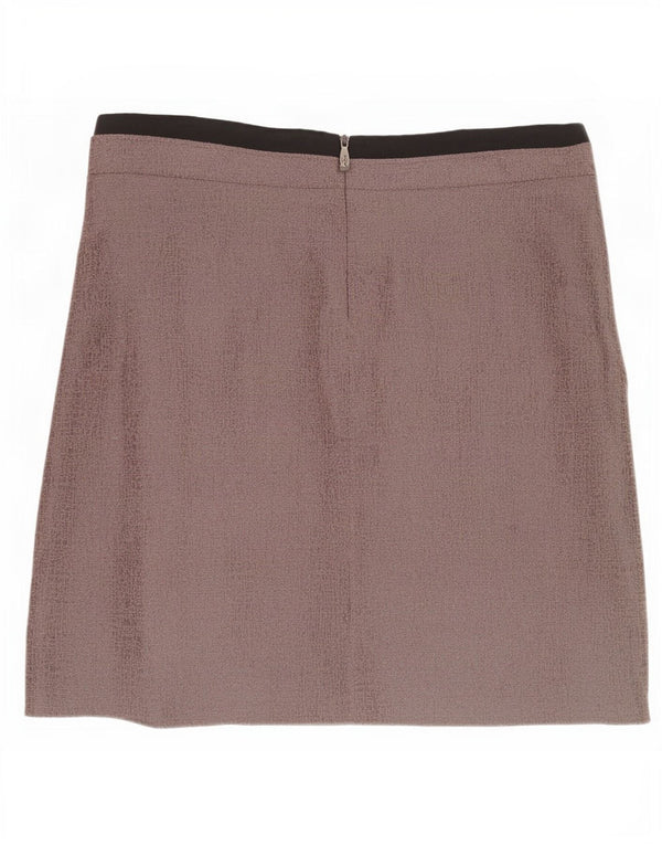 Kaliko Mini jupe femme UK 20 2XL W38 marron color block coton
